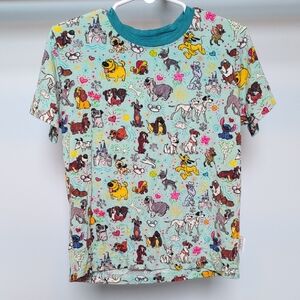 Colorful Cartoon Dog Print Kids T-Shirt